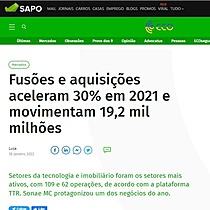 Fuses e aquisies aceleram 30% em 2021 e movimentam 19,2 mil milhes